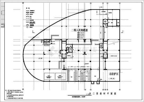 某地区地下室人防建筑详细设计施工方案CAD图纸-图一