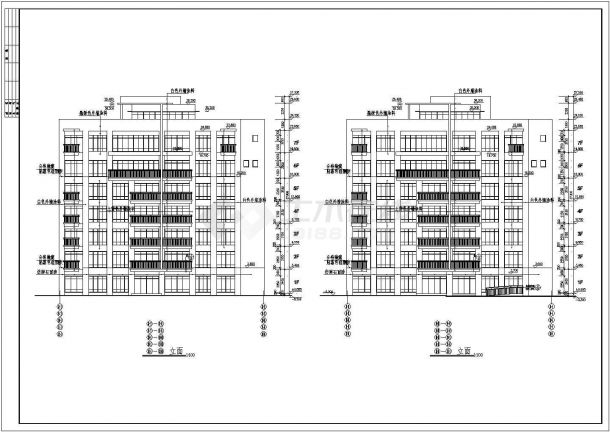 某地区多层商用住宅建筑详细设计施工方案CAD图纸-图二