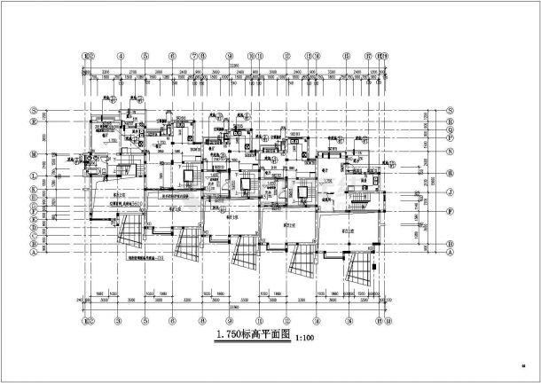 某地区多层排房样板建筑详细设计施工方案CAD图纸-图一
