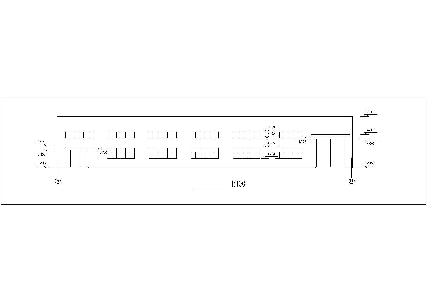 太仓市某木材厂2200平米单层钢结构生产厂房建筑设计CAD图纸