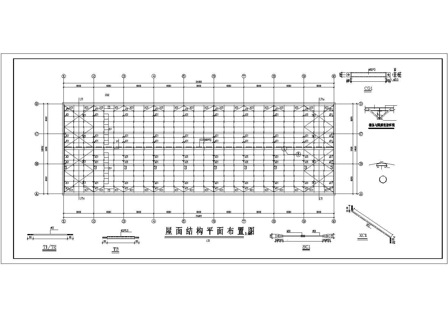 南昌市某工厂900平米单层排架结构加工厂房建筑设计CAD图纸