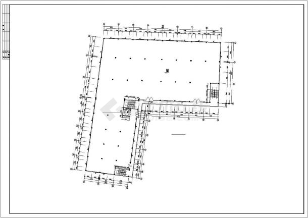 太原市某工厂3100平米3层框架结构L型厂房平立面设计CAD图纸-图一