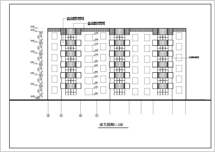 某地区多层商业住宅楼建筑设计施工详细方案CAD图纸_图1