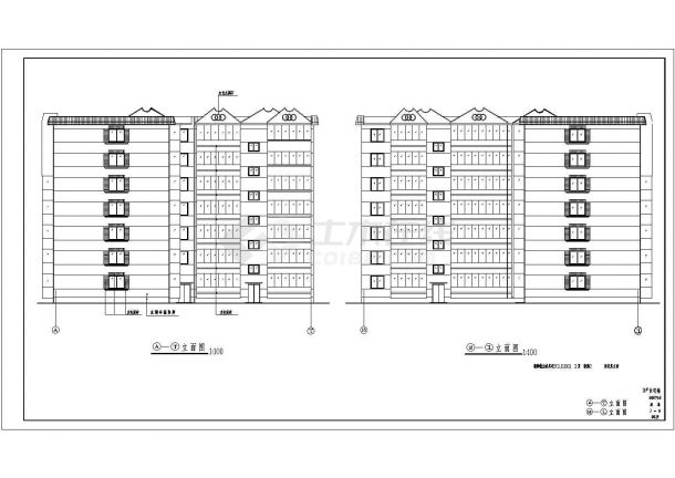 某地区现代商业多层住宅楼建筑设计施工详细方案CAD图纸-图一