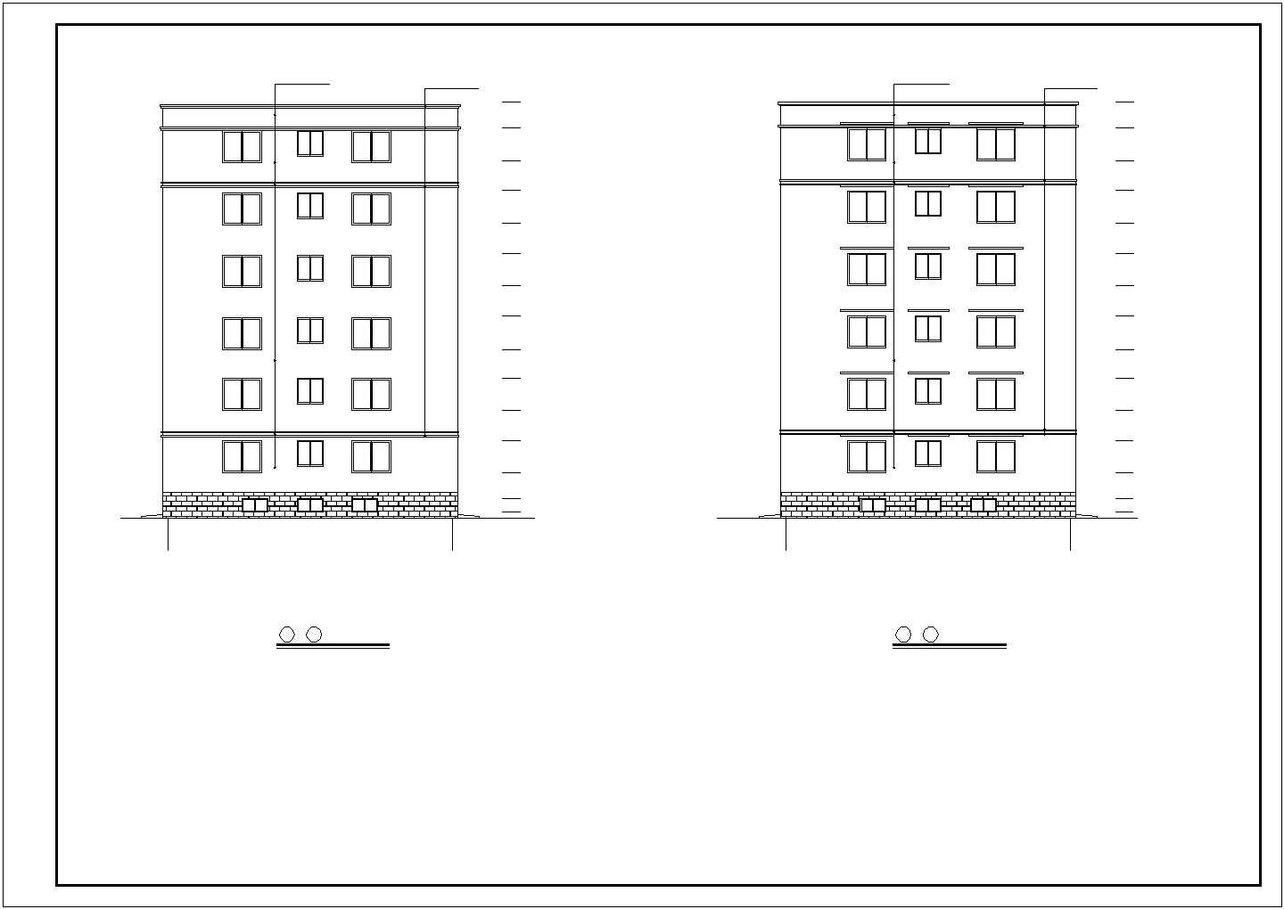 某带底商多层住宅建筑设计施工详细方案CAD图纸