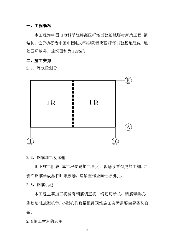 中国电力科学院特高压杆塔试验基地塔材库房工程钢筋施工方案.-图二