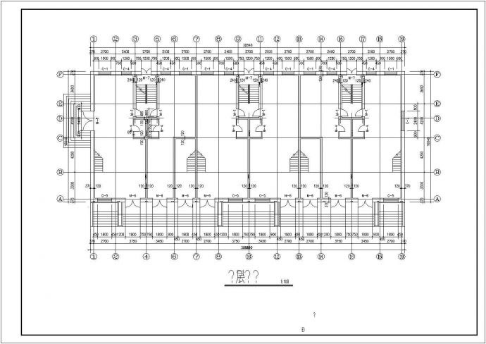 某经典现代商用多层住宅建筑设计施工详细方案CAD图纸_图1
