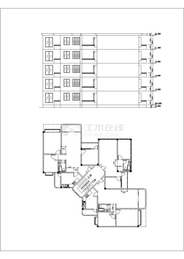 某经典现代多层住宅建筑设计施工详细方案CAD图纸-图二