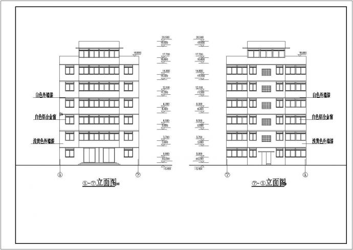 某经典现代多层居民住宅楼建筑设计施工详细方案CAD图纸_图1