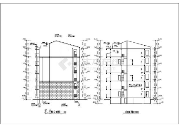 某地区复式居民楼建筑设计施工详细方案CAD图纸-图二