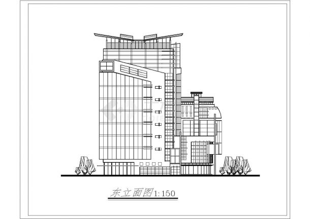 某经典风云大酒店建筑设计施工详细方案CAD图纸-图一