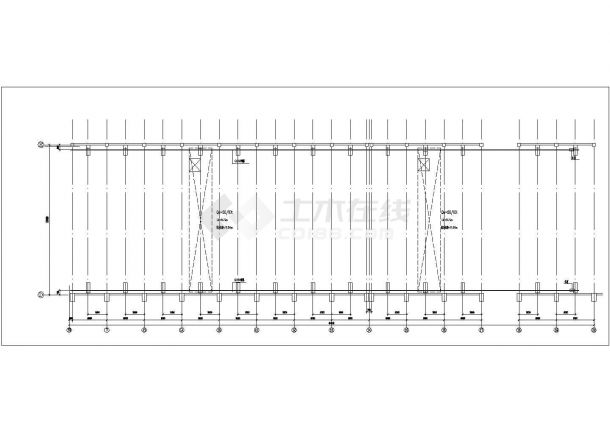 上海某汽车制造厂2500平米单层钢架组装厂房平剖面设计CAD图纸-图二