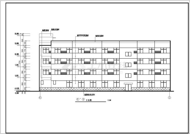 北京某长40米宽20米四层临街宾馆建筑设计CAD图纸-图一