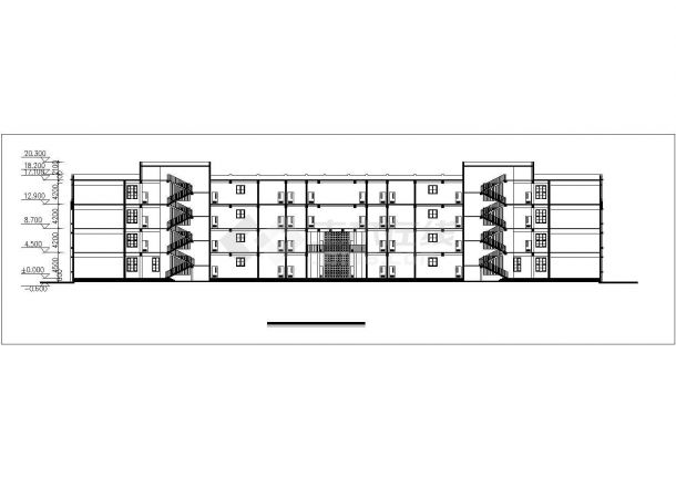 武汉某大学3.6万平米四栋4层框架结构教学办公楼建筑设计CAD图纸-图一