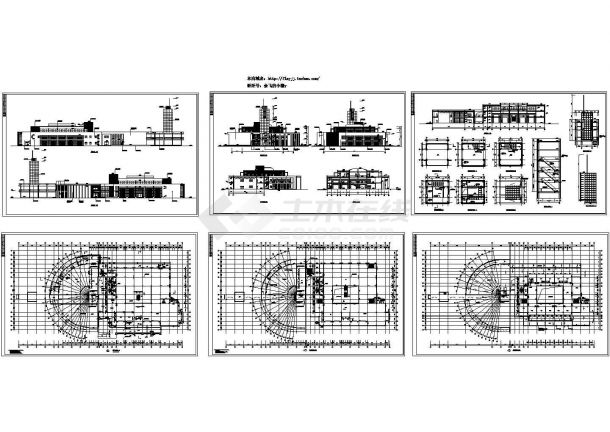 长133.8米 宽64.8米 3层艺术中心展厅建筑施工图-图一