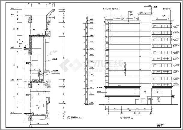 某地区现代高层商住建筑设计施工详细方案CAD图纸-图一