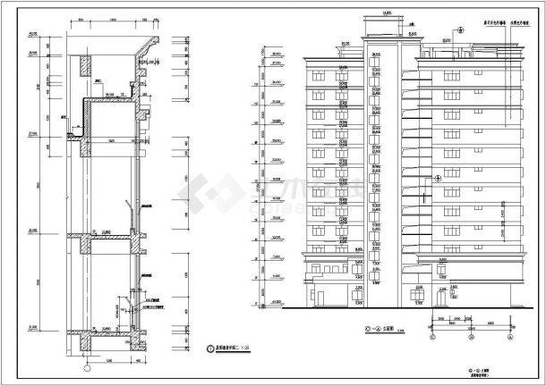 某地区现代高层商住建筑设计施工详细方案CAD图纸-图二