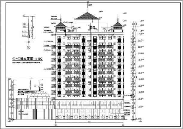 某地区经典高层住宅建筑设计施工详细方案CAD图纸-图一