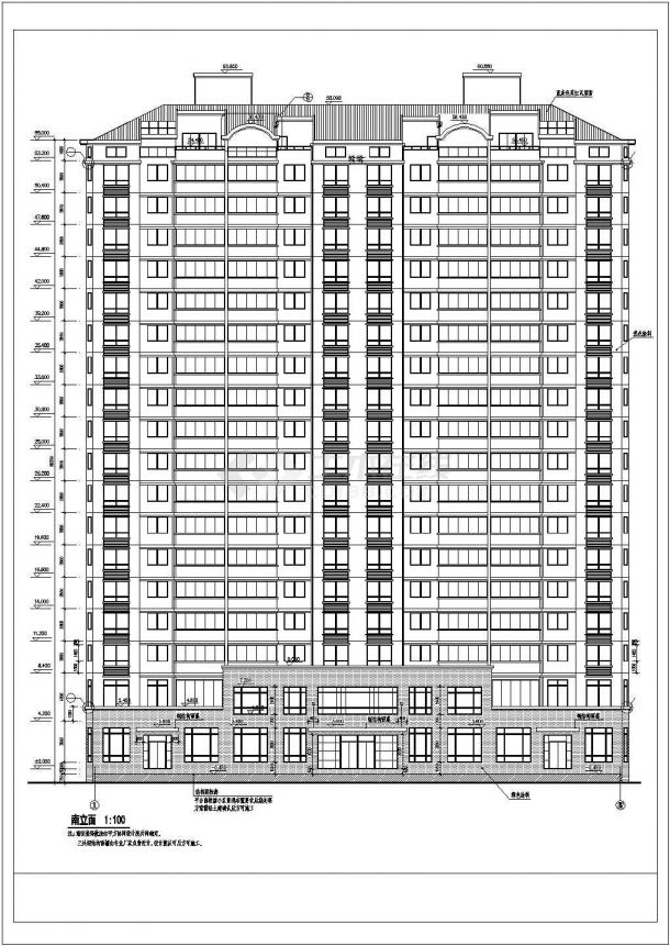 某地区经典小区高层住宅楼建筑全套设计施工详细方案CAD图纸-图二
