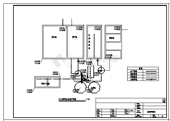 某化学公司污水处理工艺施工cad图，共四张-图二
