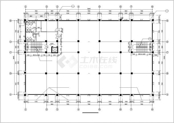 2800平平米六层框架结构U型旅馆建筑设计CAD图纸-图一