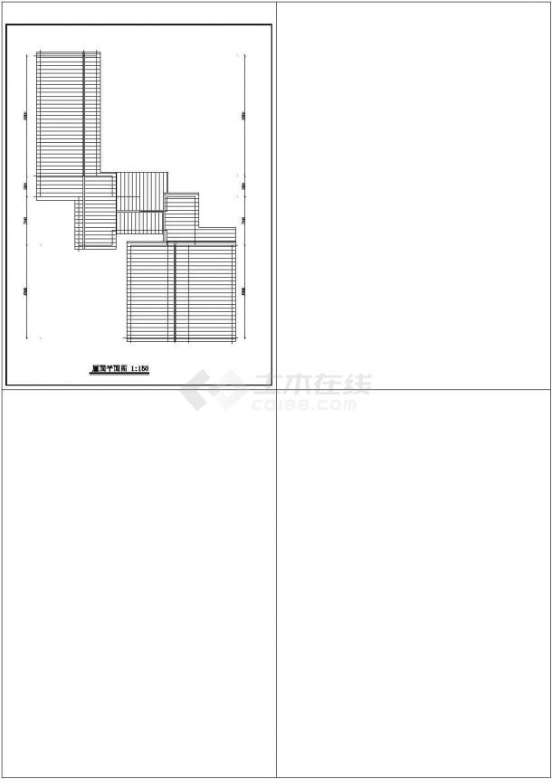 湖州市某养护工区内部长46米宽31米3个旅馆建筑设计CAD图纸-图一