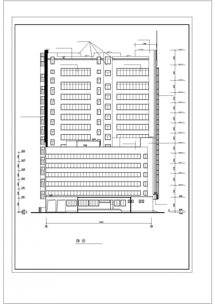 高层民航宾馆建施CAD平面布置参考图_图1