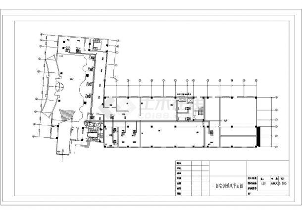 [某地区]某宾馆空调平面新风加风机盘管cad施工图-图一