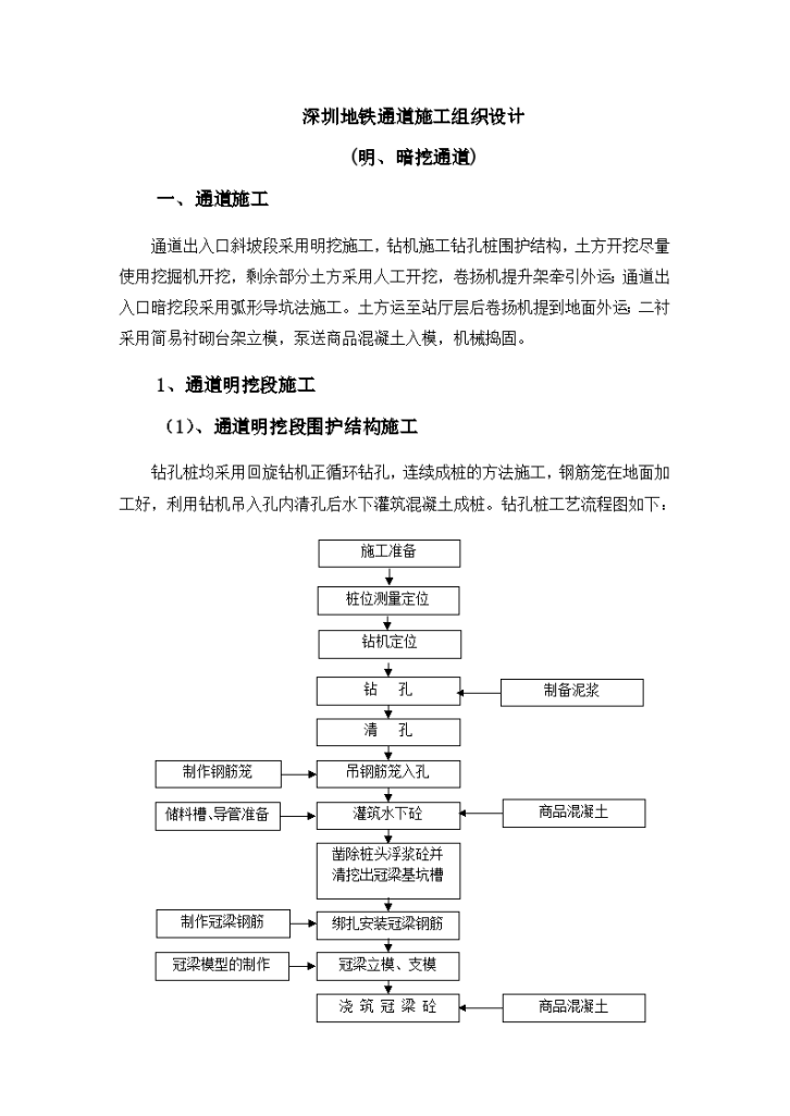 深圳地铁组织设计方案（明、暗挖）-图一