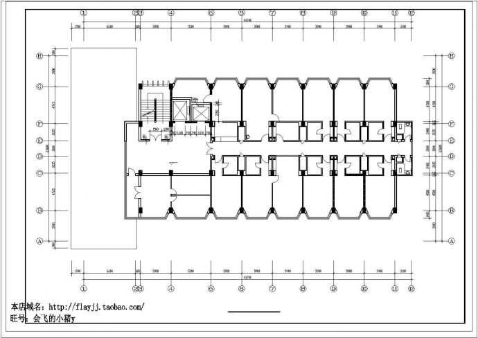 妇保：长41.7米 宽23.6米 10层框剪结构妇幼保健院建筑方案设计图_图1