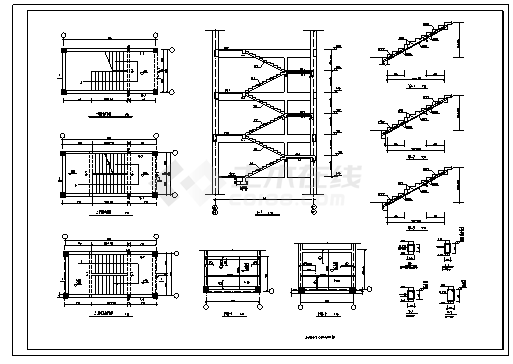 商业楼设计_某市五层框架结构商业楼结构施工cad图纸-图一