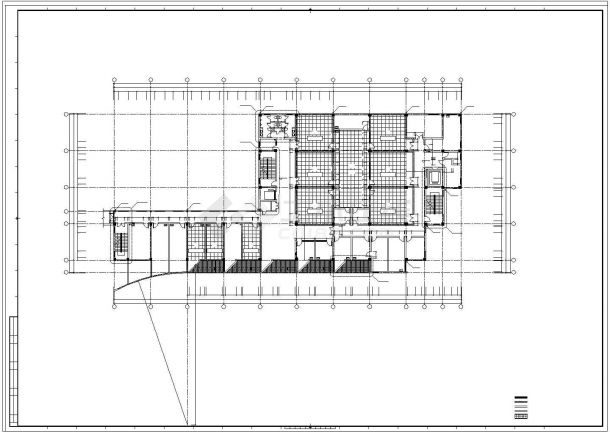 技楼：长71.34米 宽31.44米 -1+5层7934平米医院影像公共楼建筑设计平面图-图二