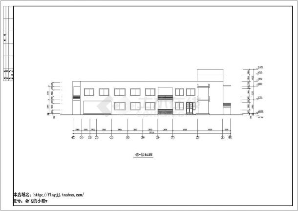 门诊：长37.7米 宽9.9米 2层某市人民医院门诊楼建筑设计图-图一