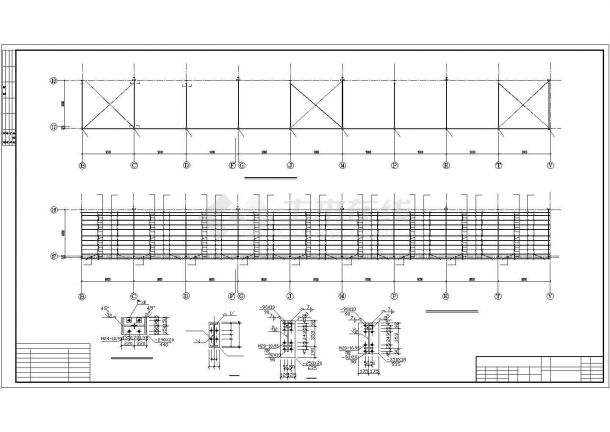 【最新】某全套工业厂房结构设计方案CAD图纸-图一