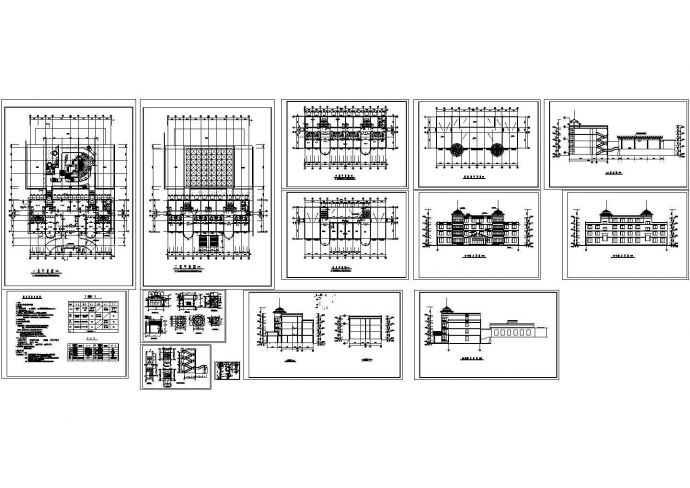 某三层养老院全套建筑cad设计施工图_图1