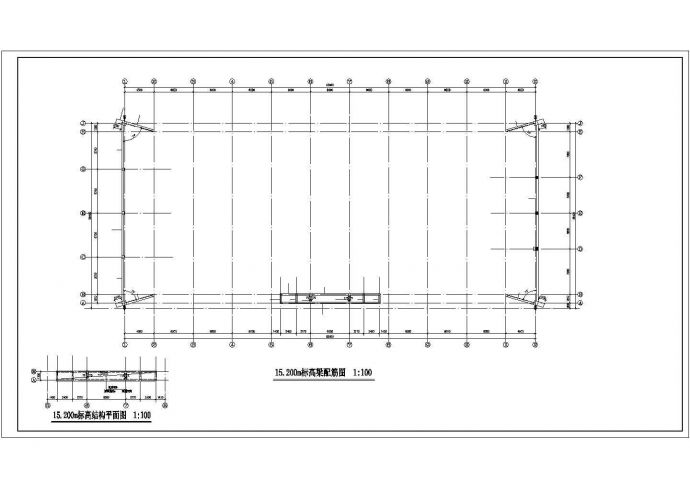 【最新】某室内体育场框架结构设计方案CAD图纸_图1