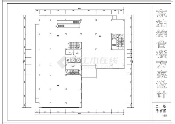 某地区综合楼建筑cad设计方案施工图-图二