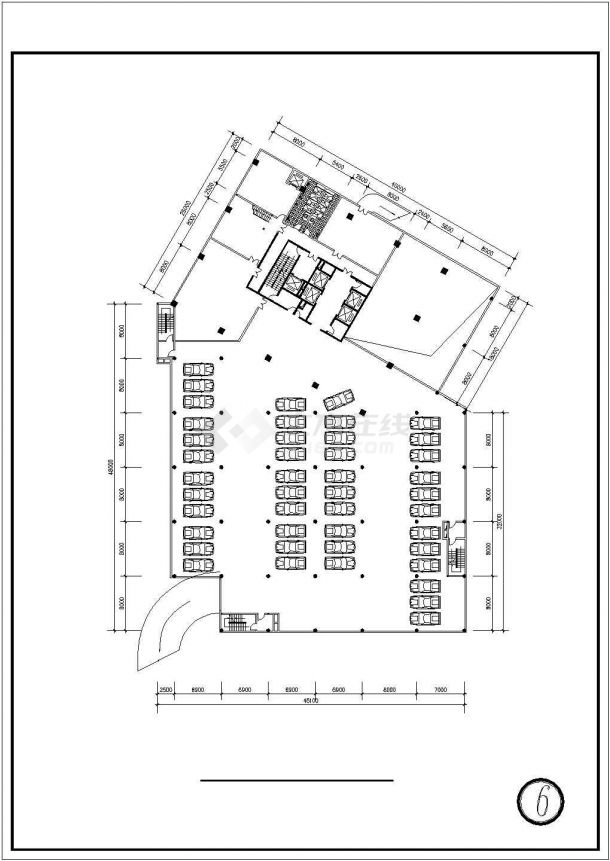 1.9万平米22层框剪结构高档星际酒店全套平立剖面设计CAD图纸-图一