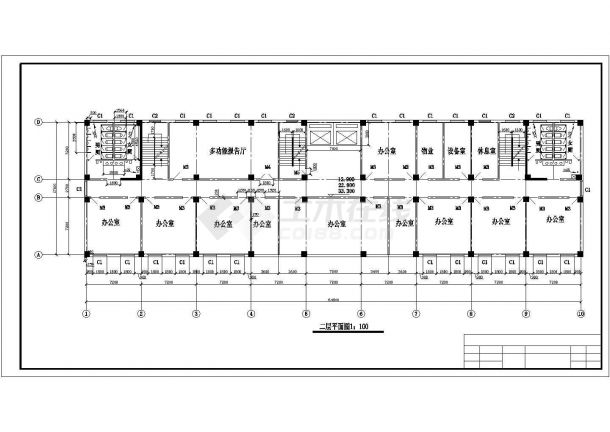 某建筑面积6812平米五层高职教学楼毕业设计cad建筑施工图（含设计说明，含结构设计，含计算书）-图二