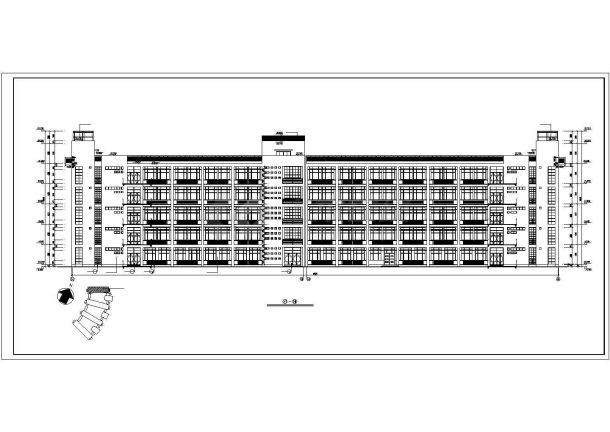 9900平米五层现浇钢混框架结构教学楼全套建筑设计CAD图纸-图二