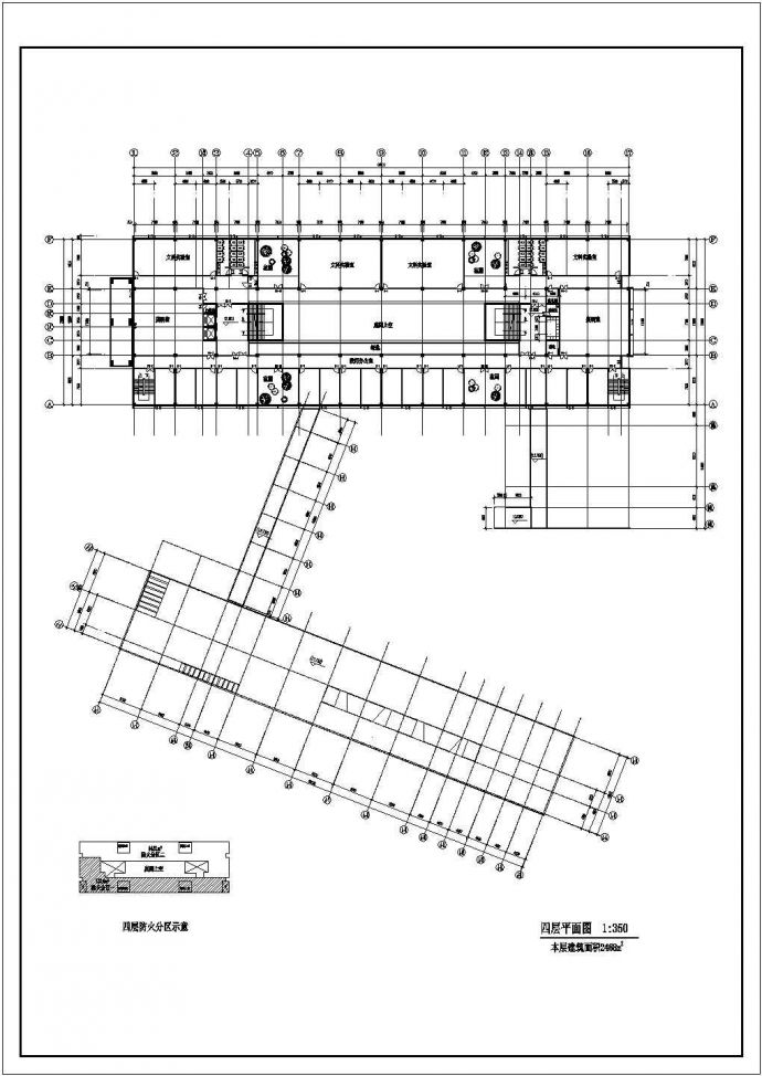 济南市某高校2万平米6层框架结构教学楼建筑设计CAD图纸_图1