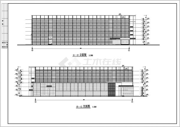 济南市某高校2万平米6层框架结构教学楼建筑设计CAD图纸-图二