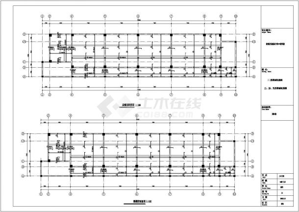 某框架结构主体5层局部6层教学楼毕业设计cad详细建筑施工图（含设计说明，含结构设计，含计算书）-图二