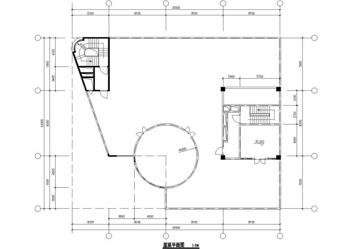 烟台市某商业街1.4万平米8层框架结构商务宾馆平立面设计CAD图纸_图1