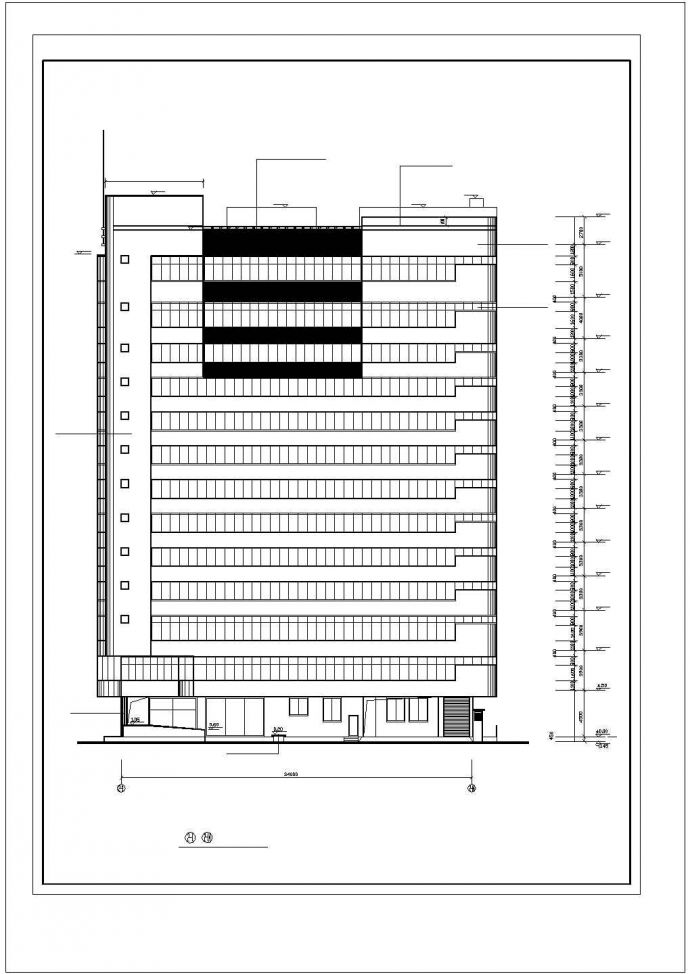 兰州市某眼界13层钢混框剪结构商务酒店全套建筑设计CAD图纸_图1