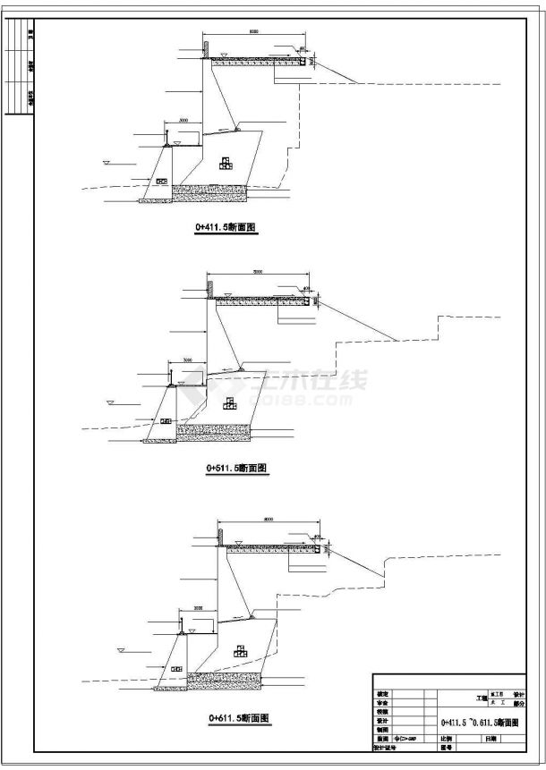 [重庆]大坝堤防加固工程cad施工图纸-图一