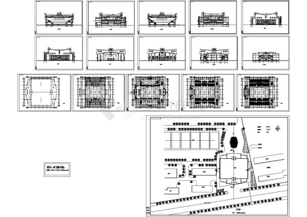 某三层体育馆（4730㎡）建筑cad施工图设计（含平立剖。含看台设计）-图一