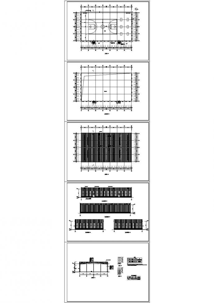 某篮球馆cad建筑施工图设计（dwg格式，含设计说明）_图1