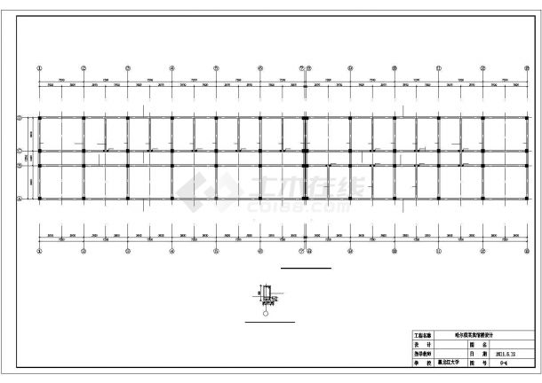 衢州市某车站1800平米2层砖混结构临街旅馆结构设计CAD图纸-图一