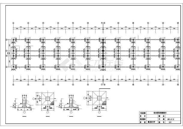 衢州市某车站1800平米2层砖混结构临街旅馆结构设计CAD图纸-图二